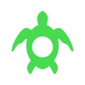 Sea turtle. Turtle silhouette - circle monogram. Vector icon isolated on white Royalty Free Stock Photo