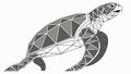 Sea Turtle Silhouette with Geometric Shell Art, vector design Generative AI Royalty Free Stock Photo