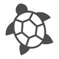 Sea turtle solid icon, worldwildlife concept, sea turtle vector sign on white background, turtle glyph style for mobile