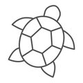 Sea turtle thin line icon, worldwildlife concept, sea turtle vector sign on white background, turtle outline style for