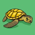 Sea Turtle Turquoise Oceanlife Cartoon Vector Art Royalty Free Stock Photo