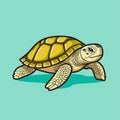 Sea Turtle Turquoise Oceanlife Cartoon Vector Art Royalty Free Stock Photo