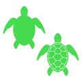 Sea turtle. Turtle silhouette. Vector icon isolated on white