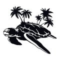 Sea turtle Wildlife, Wildlife Stencils - Forest Silhouettes for Cricut, Wildlife clipart, png Cut file, iron on, vector Royalty Free Stock Photo