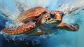 Sea turtles (superfamily Chelonioidea), sometimes called marine turtles Royalty Free Stock Photo