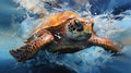 Sea turtles (superfamily Chelonioidea), sometimes called marine turtles Royalty Free Stock Photo