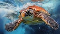 Sea turtles (superfamily Chelonioidea), sometimes called marine turtles Royalty Free Stock Photo