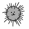 sea urchin cartoon on white background