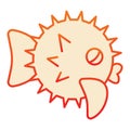 Sea urchin flat icon. Sea animal orange icons in trendy flat style. Aquatic animal gradient style design, designed for