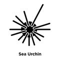 Sea Urchin icon vector isolated on white background, logo concept of Sea Urchin sign on transparent background, black filled