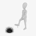 Sea urchin - stepping on it - harmed