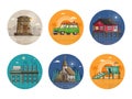 Sea Vacation Travel Circle Icons