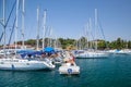 View of the pier with yachts, Marina Port Porec Istrian Peninsula, Croatia, Europe