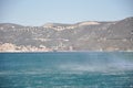 Sea view of Bakar city in Croatia. Cold strong wind (bura-nord wind) on the sea. Royalty Free Stock Photo