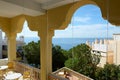 The sea view balcony at luxury hotel Royalty Free Stock Photo