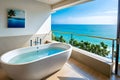 Sea View Bathtub with Balcony Royalty Free Stock Photo