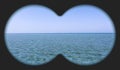 Sea view with binoculars Royalty Free Stock Photo