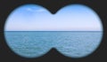 Sea view with binoculars Royalty Free Stock Photo