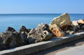 Sea view with boulders Royalty Free Stock Photo