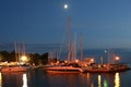 Sea view and city in the sunset time, Croatia, Porec