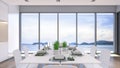 Sea view dining room / 3D Rendering