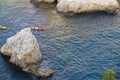 Sea view Dubrovnik kayaks Royalty Free Stock Photo