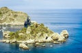 Sea view with famous island Isola Bella from Taormina, Sicily, Italy Royalty Free Stock Photo
