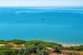 Sea view from the hill on a summer day