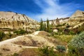 Mountain landscape, Cappadocia, Turkey. Goreme open air museum Royalty Free Stock Photo