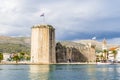 Sea view of the medieval Kamerlengo fortress of the 15th century in Trogir, Croatia
