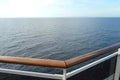 Sea view from the open deck of a modern cruise ship, railing and strong glass wall. Royalty Free Stock Photo
