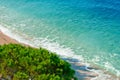 Sea view pebble beach and turquoise water tranquil scene Royalty Free Stock Photo