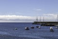 Sea view from port Valle Gran Rey, La Gomera Royalty Free Stock Photo