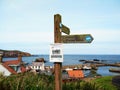 Sea view and village at St Abbs Scotland Royalty Free Stock Photo