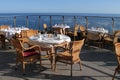Sea view romantic restaurant Royalty Free Stock Photo