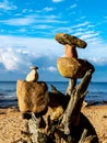 Sea view through sandstone cave Royalty Free Stock Photo