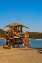 Sea View Seller on the beach Royalty Free Stock Photo