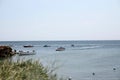 Sea view with small boats carrying out boat trips Royalty Free Stock Photo