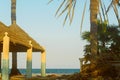 Sea view before sunset from an abandoned hotel in Sousse Royalty Free Stock Photo