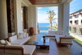 Sea view terrace at luxury hote