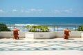 The sea view terrace at luxury hotel