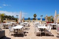 Sea view terrace of the luxury hotel's restaurant Royalty Free Stock Photo