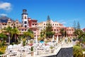 Sea view terrace of the luxury hotel's restaurant Royalty Free Stock Photo