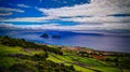 Sea view to Cabras islet, Terceira island, Azores, Portugal Royalty Free Stock Photo