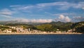 Sea view to Horta marina and city, Faial island, Azores, Portugal Royalty Free Stock Photo