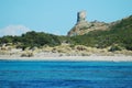 Sea view and tour d'Agnello, Corsica Royalty Free Stock Photo