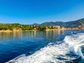 The sea view of town Rapallo in Liguria, Italy Royalty Free Stock Photo