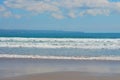 Sea view from tropical beach with sunny sky. Summer paradise beach of Bali island. Royalty Free Stock Photo