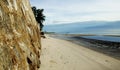 Sea view from tropical beach with sunny sky. Summer paradise beach Royalty Free Stock Photo