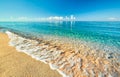 Sea view from tropical beach with sunny sky Royalty Free Stock Photo